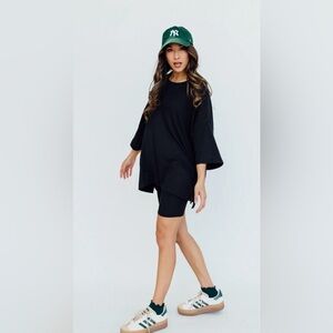 Ninth & Grace ribbed biker set, 2X